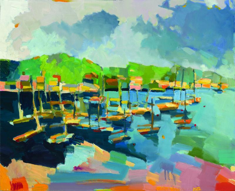 Henry Isaacs Near And Far At Gleason Fine Art Boothbay Register   ACROSS BOOTHBAY HARBOR HI 200112 2 Isaacs Show Gleason USE 